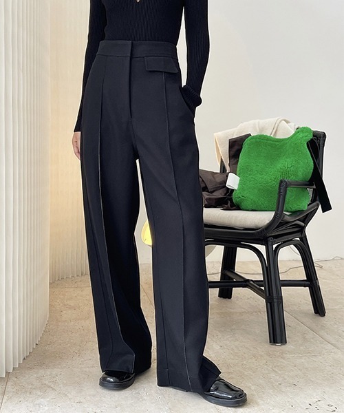 chuclla（チュクラ）の「【chuclla】【2021/AW】Center seam wide pants chw21a104（スラックス・レディース・ブラック・S/L/M）」の6枚目の写真