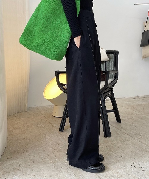 chuclla（チュクラ）の「【chuclla】【2021/AW】Center seam wide pants chw21a104（スラックス・レディース・ブラック・S/L/M）」の7枚目の写真