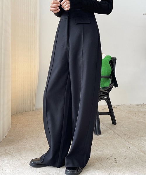 chuclla（チュクラ）の「【chuclla】【2021/AW】Center seam wide pants chw21a104（スラックス・レディース・ブラック・S/L/M）」の8枚目の写真