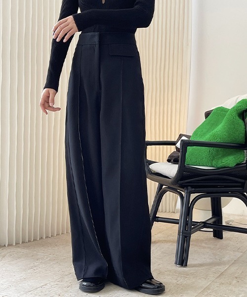chuclla（チュクラ）の「【chuclla】【2021/AW】Center seam wide pants chw21a104（スラックス・レディース・ブラック・S/L/M）」の13枚目の写真