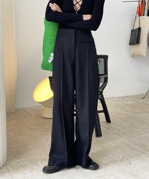 chuclla（チュクラ）の「【chuclla】【2021/AW】Center seam wide pants chw21a104（スラックス・レディース・ブラック・S/L/M）」の14枚目の写真