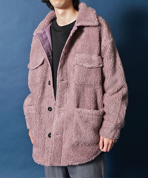 JOKER(ジョーカー)の「ルーズシルエットCPOボアブルゾン メンズ ボアジャケット 春服(ブルゾン・メンズ・モカ/パープル/ベージュ/ブラック/グリーン・XL/M/L)」の5枚目の写真