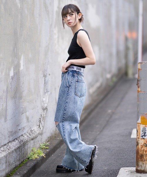 X-girl（エックスガール）の「LOGO TANK TOP（タンクトップ