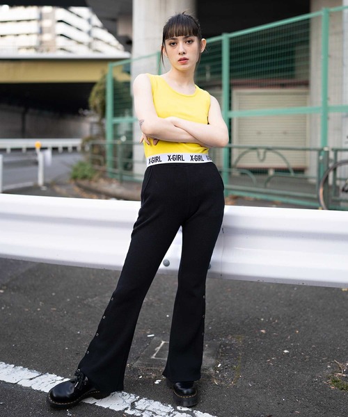 X-girl（エックスガール）の「LOGO TANK TOP（タンクトップ・レディース・ホワイト/ブラック/イエロー・S/M）」の8枚目の写真