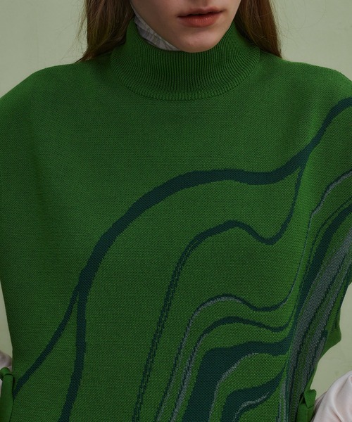 PUBLIC TOKYO(パブリックトウキョウ)の「【セットアップ対応】マーブリングジャガードニットベスト /ウォッシャブル(ベスト・レディース・ベージュ/グリーン・FREE)」の13枚目の写真