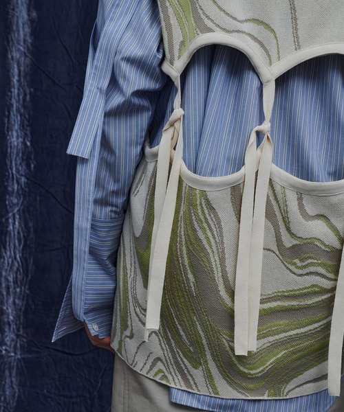 PUBLIC TOKYO(パブリックトウキョウ)の「【セットアップ対応】マーブリングジャガードニットベスト /ウォッシャブル(ベスト・レディース・ベージュ/グリーン・FREE)」の12枚目の写真