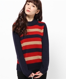 mystic | 太ボーダーKNITプルオーバー(ニット/セーター)