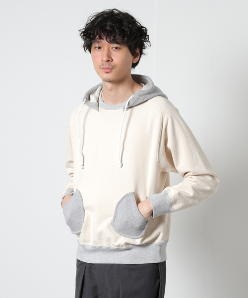 RIDING HIGH（ライディングハイ）の「【RIDAY SUPPLY】レトロ フィット 杢 フーディ パーカー（スウェット・メンズ・アイボリー/グレー・MEDIUM/LARGE）」の2枚目の写真