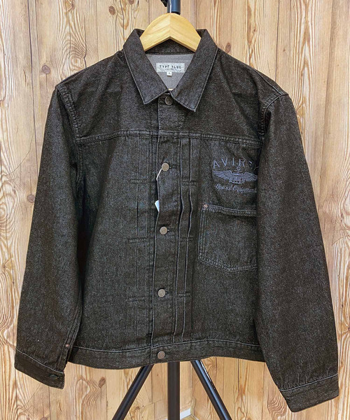 AVIREX（アヴィレックス）の「TYPE BLUE/タイプブルー Gジャケット ヴァーシティ（デニムジャケット・メンズ・ブラック/ライトインディゴブルー/インディゴブルー・M/L/XL/XXL）」の21枚目の写真