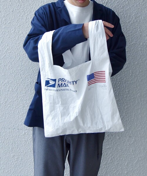 SHIPS any(シップス エニィ)の「USPS: タイベック パッカブル エコ バック L◇(エコバッグ/サブバッグ・メンズ・ホワイト・LARGE)」の2枚目の写真
