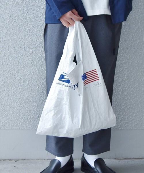 SHIPS any(シップス エニィ)の「USPS: タイベック パッカブル エコ バック L◇(エコバッグ/サブバッグ・メンズ・ホワイト・LARGE)」の3枚目の写真