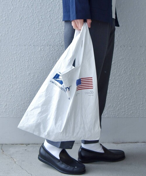 SHIPS any(シップス エニィ)の「USPS: タイベック パッカブル エコ バック L◇(エコバッグ/サブバッグ・メンズ・ホワイト・LARGE)」の4枚目の写真