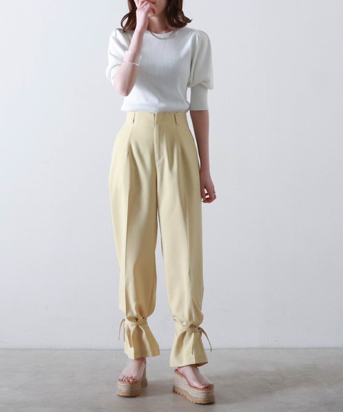 Cheek(チーク)の「【サイズ展開あり】2WAYヘムハイウェストパンツ(その他パンツ・レディース・ピンク/イエロー/グレイッシュベージュ・MEDIUM)」の18枚目の写真