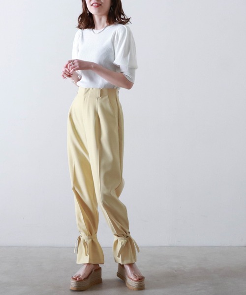Cheek(チーク)の「【サイズ展開あり】2WAYヘムハイウェストパンツ(その他パンツ・レディース・ピンク/イエロー/グレイッシュベージュ・MEDIUM)」の19枚目の写真