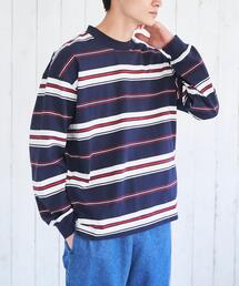 coen | マルチワイドボーダーロングスリーブTシャツ(Tシャツ/カットソー)