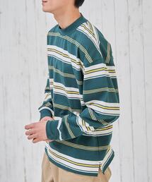 coen | マルチワイドボーダーロングスリーブTシャツ(Tシャツ/カットソー)