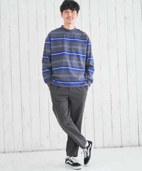 coen（コーエン）の「マルチワイドボーダーロングスリーブTシャツ（Tシャツ/カットソー・メンズ・ダークグリーン/ネイビー/ダークグレー・LARGE/SMALL/MEDIUM/X-LARGE）」の21枚目の写真