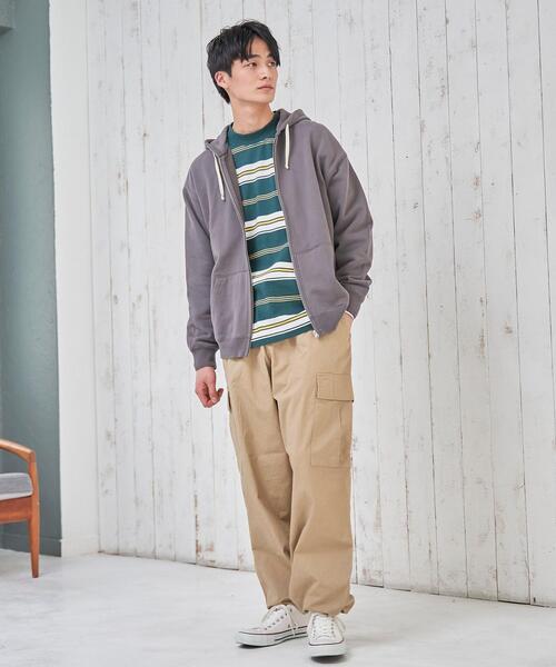 coen（コーエン）の「マルチワイドボーダーロングスリーブTシャツ（Tシャツ/カットソー・メンズ・ダークグリーン/ネイビー/ダークグレー・LARGE/SMALL/MEDIUM/X-LARGE）」の17枚目の写真