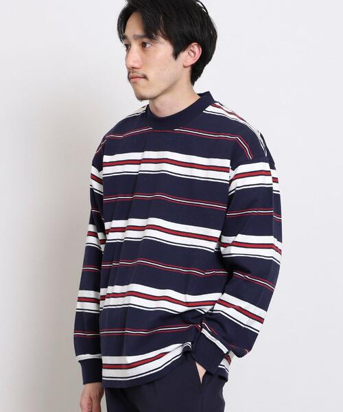 coen（コーエン）の「マルチワイドボーダーロングスリーブTシャツ（Tシャツ/カットソー・メンズ・ダークグリーン/ネイビー/ダークグレー・LARGE/SMALL/MEDIUM/X-LARGE）」の11枚目の写真