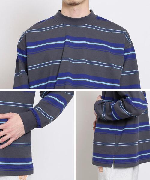 coen（コーエン）の「マルチワイドボーダーロングスリーブTシャツ（Tシャツ/カットソー・メンズ・ダークグリーン/ネイビー/ダークグレー・LARGE/SMALL/MEDIUM/X-LARGE）」の5枚目の写真