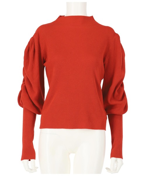 CHILLE（チル）の「ボトルネックパワーショルダートップスカットソー（ニット/セーター・レディース・オレンジ/アイボリー/ピンク・FREE）」の15枚目の写真