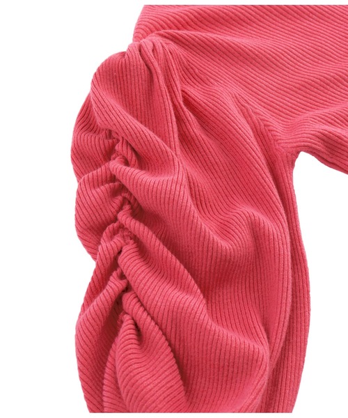 CHILLE（チル）の「ボトルネックパワーショルダートップスカットソー（ニット/セーター・レディース・オレンジ/アイボリー/ピンク・FREE）」の11枚目の写真