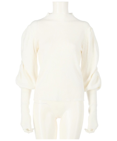 CHILLE（チル）の「ボトルネックパワーショルダートップスカットソー（ニット/セーター・レディース・オレンジ/アイボリー/ピンク・FREE）」の18枚目の写真