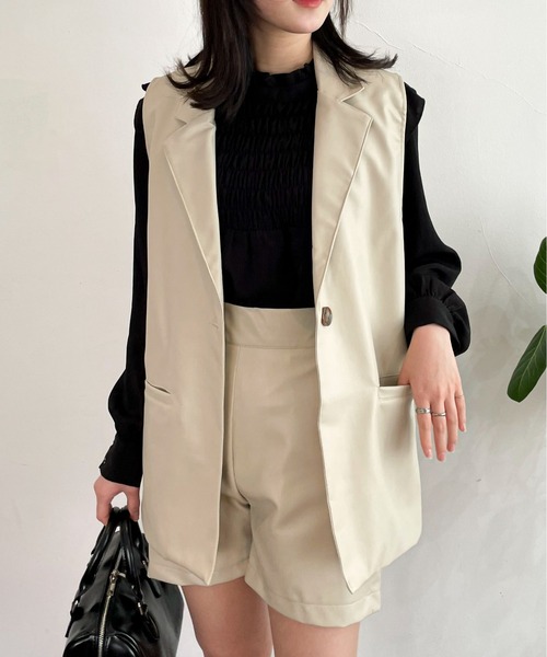 EPIMI E'PIMMY（エピミエピミー）の「〈Set upにも〉アソートジャケットベストジレ（ベスト・レディース・ブラック/ベージュ/アイボリー/ブラック系その他・MEDIUM）」の2枚目の写真