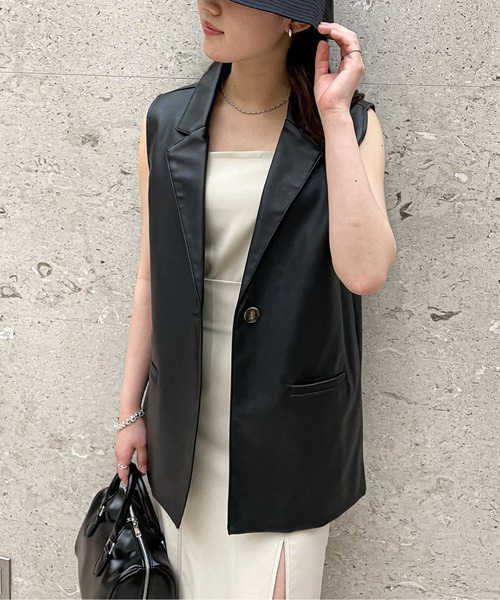 EPIMI E'PIMMY（エピミエピミー）の「〈Set upにも〉アソートジャケットベストジレ（ベスト・レディース・ブラック/ベージュ/アイボリー/ブラック系その他・MEDIUM）」の3枚目の写真