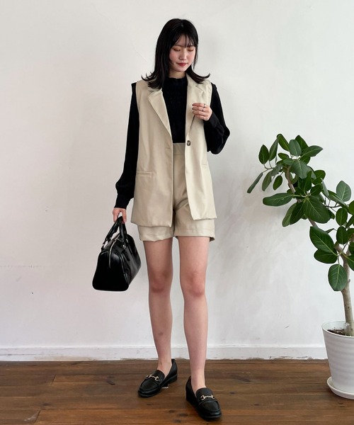 EPIMI E'PIMMY（エピミエピミー）の「〈Set upにも〉アソートジャケットベストジレ（ベスト・レディース・ブラック/ベージュ/アイボリー/ブラック系その他・MEDIUM）」の6枚目の写真