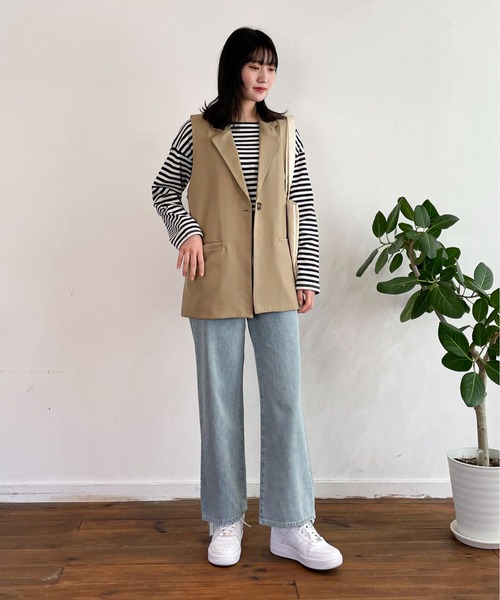 EPIMI E'PIMMY（エピミエピミー）の「〈Set upにも〉アソートジャケットベストジレ（ベスト・レディース・ブラック/ベージュ/アイボリー/ブラック系その他・MEDIUM）」の7枚目の写真