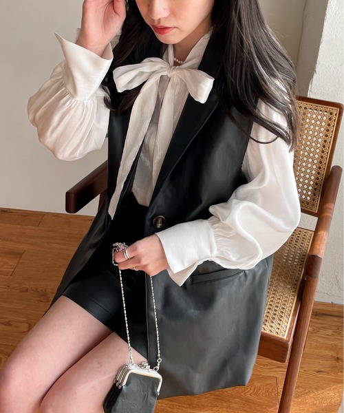 EPIMI E'PIMMY（エピミエピミー）の「〈Set upにも〉アソートジャケットベストジレ（ベスト・レディース・ブラック/ベージュ/アイボリー/ブラック系その他・MEDIUM）」の18枚目の写真