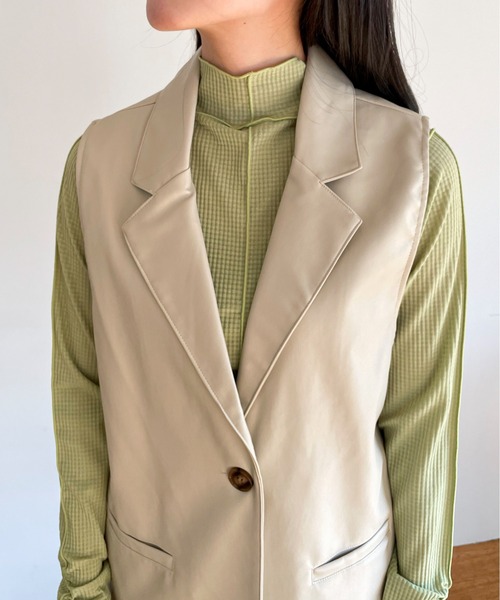 EPIMI E'PIMMY（エピミエピミー）の「〈Set upにも〉アソートジャケットベストジレ（ベスト・レディース・ブラック/ベージュ/アイボリー/ブラック系その他・MEDIUM）」の10枚目の写真