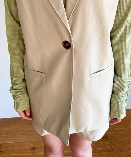 EPIMI E'PIMMY（エピミエピミー）の「〈Set upにも〉アソートジャケットベストジレ（ベスト・レディース・ブラック/ベージュ/アイボリー/ブラック系その他・MEDIUM）」の9枚目の写真