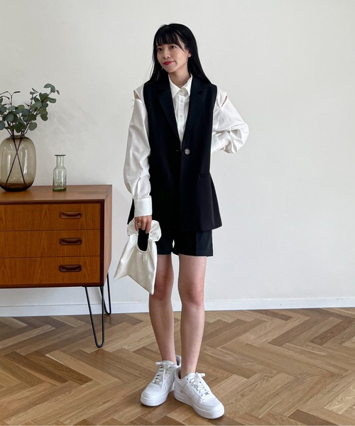 EPIMI E'PIMMY（エピミエピミー）の「〈Set upにも〉アソートジャケットベストジレ（ベスト・レディース・ブラック/ベージュ/アイボリー/ブラック系その他・MEDIUM）」の17枚目の写真