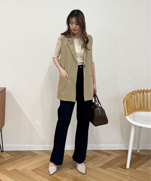 EPIMI E'PIMMY（エピミエピミー）の「〈Set upにも〉アソートジャケットベストジレ（ベスト・レディース・ブラック/ベージュ/アイボリー/ブラック系その他・MEDIUM）」の14枚目の写真