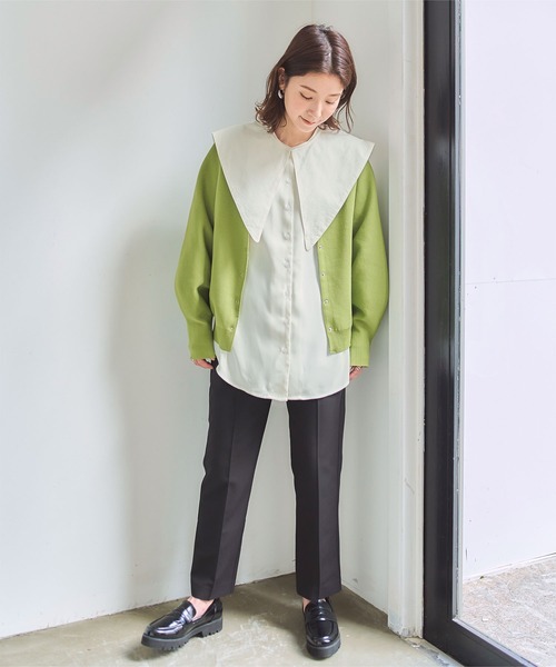 titivate（ティティベイト）の「ﾃﾞｻﾞｲﾝつけ襟付ﾌﾞﾗｳｽ（シャツ/ブラウス・レディース・オフホワイト/イエロー/ブラック・XS/S/M）」の4枚目の写真