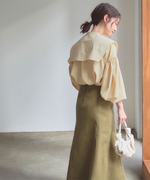 titivate（ティティベイト）の「ﾃﾞｻﾞｲﾝつけ襟付ﾌﾞﾗｳｽ（シャツ/ブラウス・レディース・オフホワイト/イエロー/ブラック・XS/S/M）」の11枚目の写真