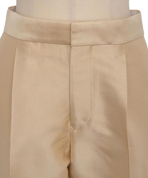 定価5.5万　未使用★ drawer ドゥロワー　シルク混パンツ Drawer - 美品 DRAWER ドゥロワー シルク100％ ひざ丈 プリーツ
