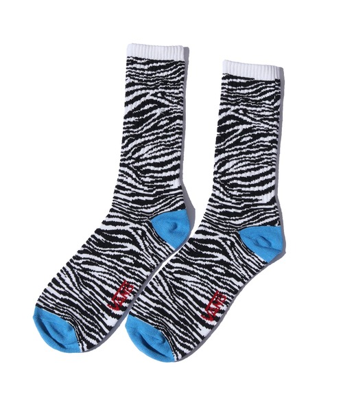 VANS(バンズ)の「VANS/ヴァンズ M Tiger SKS ソックス トラ柄 ブランドロゴ(ソックス/靴下・メンズ・ホワイト/ピンク・M/S)」の2枚目の写真