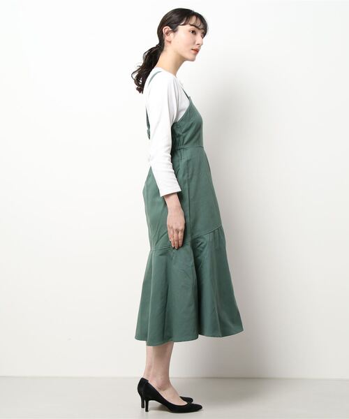 ehka sopo（エヘカソポ）の「マーメイドジャンパースカート（ジャンパースカート・レディース・ベージュ/ネイビー/グリーン・ﾌﾘ-）」の5枚目の写真