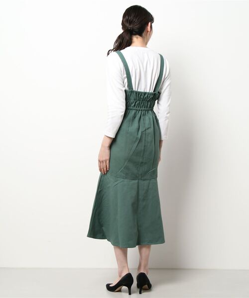 ehka sopo（エヘカソポ）の「マーメイドジャンパースカート（ジャンパースカート・レディース・ベージュ/ネイビー/グリーン・ﾌﾘ-）」の4枚目の写真