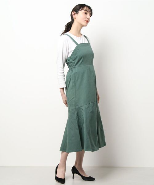 ehka sopo（エヘカソポ）の「マーメイドジャンパースカート（ジャンパースカート・レディース・ベージュ/ネイビー/グリーン・ﾌﾘ-）」の6枚目の写真