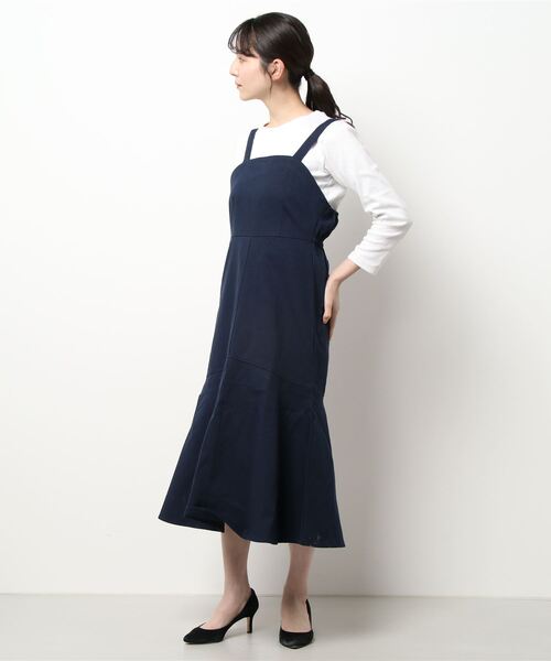 ehka sopo（エヘカソポ）の「マーメイドジャンパースカート（ジャンパースカート・レディース・ベージュ/ネイビー/グリーン・ﾌﾘ-）」の7枚目の写真