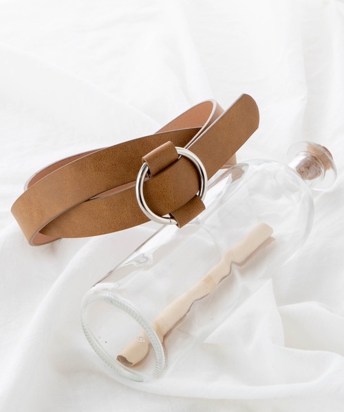 WEGO（ウィゴー）の「WEGO/リングバックルフリーベルト（ベルト・レディース・ホワイト/ブラック/ブラウン・FREE）」の2枚目の写真