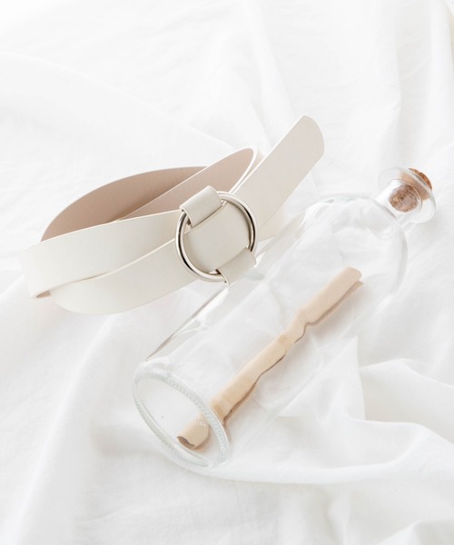 WEGO（ウィゴー）の「WEGO/リングバックルフリーベルト（ベルト・レディース・ホワイト/ブラック/ブラウン・FREE）」の3枚目の写真