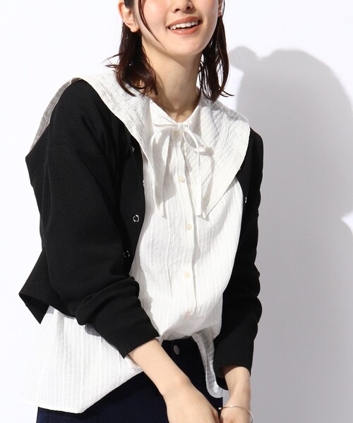 THE SHOP TK （ザ ショップ ティーケー ）の「◆【STORY７月号掲載】スナップボタンカラーカーディガン（カーディガン/ボレロ・レディース・ブラック/オレンジ/ブルー/ホワイト系・12/13）」の21枚目の写真