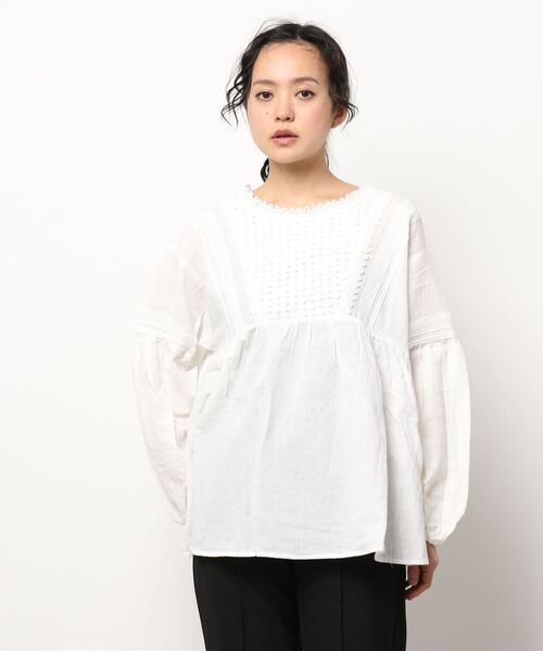 Samansa Mos2（サマンサ モスモス）の「レースブラウス（シャツ/ブラウス・レディース・ブラック/オフホワイト/ラベンダー・ﾌﾘ-）」の6枚目の写真