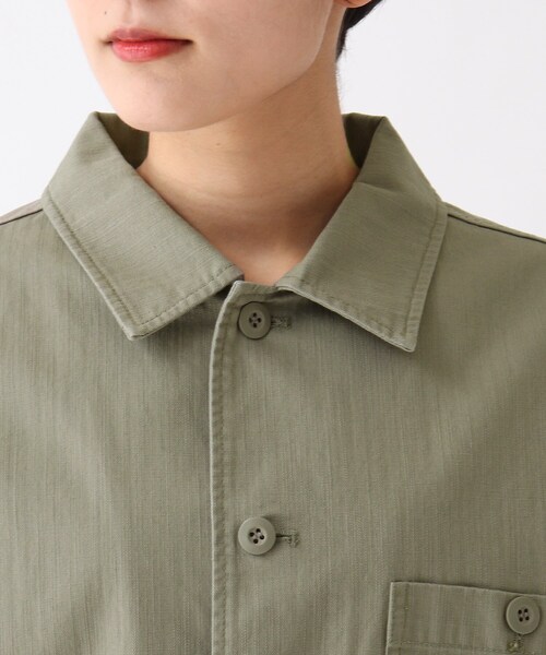 OPAQUE.CLIP（オペークドットクリップ）の「◆オーガニックコットンヘリンボーン カバーオール【UNISEX】（ブルゾン・レディース・オフホワイト/カーキ/ライトパープル・40/38/42）」の7枚目の写真