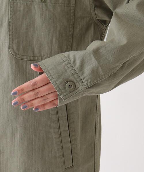 OPAQUE.CLIP（オペークドットクリップ）の「◆オーガニックコットンヘリンボーン カバーオール【UNISEX】（ブルゾン・レディース・オフホワイト/カーキ/ライトパープル・40/38/42）」の8枚目の写真